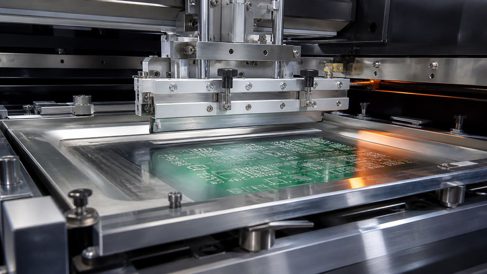 Stencil printing process check with board support and paste-transfer evidence
